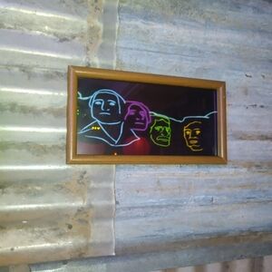 Neon Mt Rushmore Framed Art Print By Neon Nicho